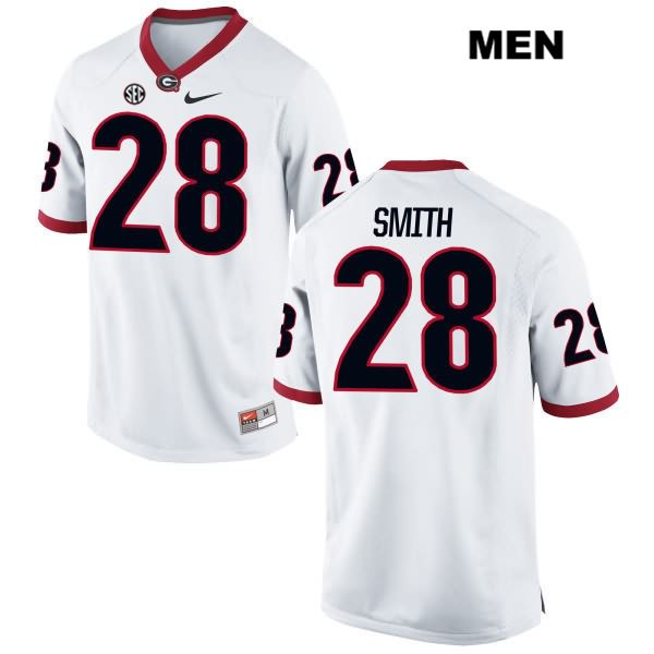 Georgia Bulldogs Men's KJ Smith #28 NCAA Authentic White Nike Stitched College Football Jersey BCG1256ZF